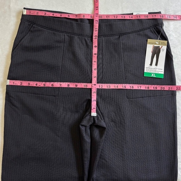 Mondetta Herringbone Straight Leg Pants, Pull On Stretchy Black/Dark Gray XL NWT - Picture 11 of 16